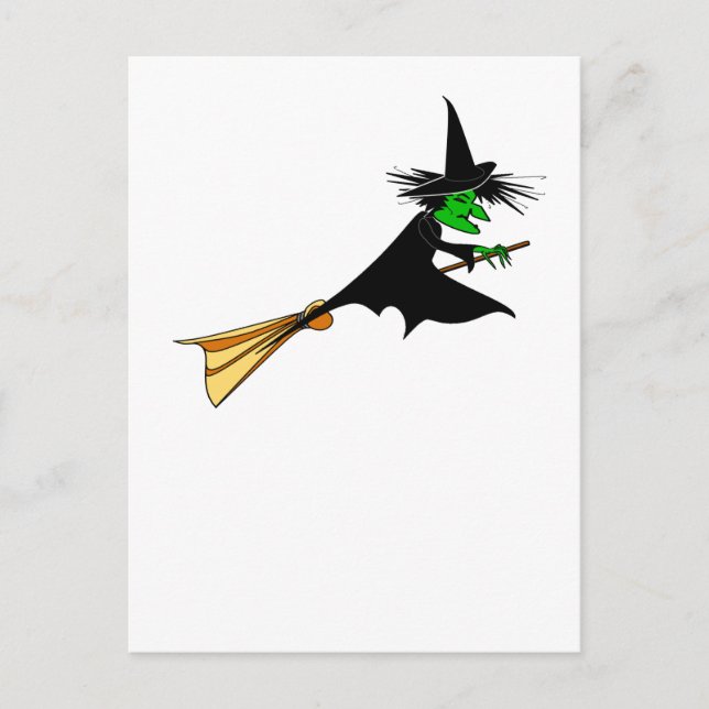 Carte Postale Broomstick de restitution de sorcière malveillante (Devant)