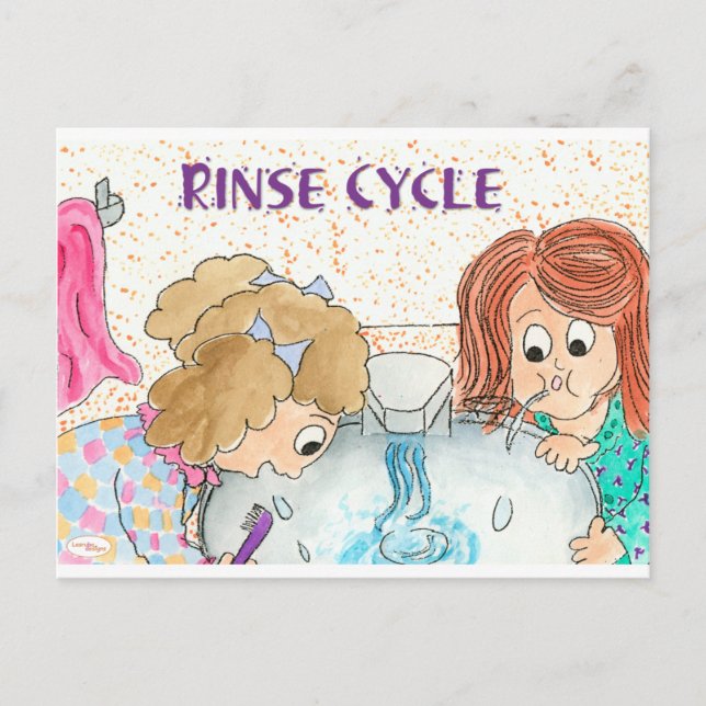 Carte Postale Brossage des enfants de dents (Devant)