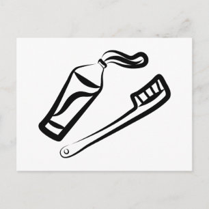 Carte Postale Brosse à dents et collage