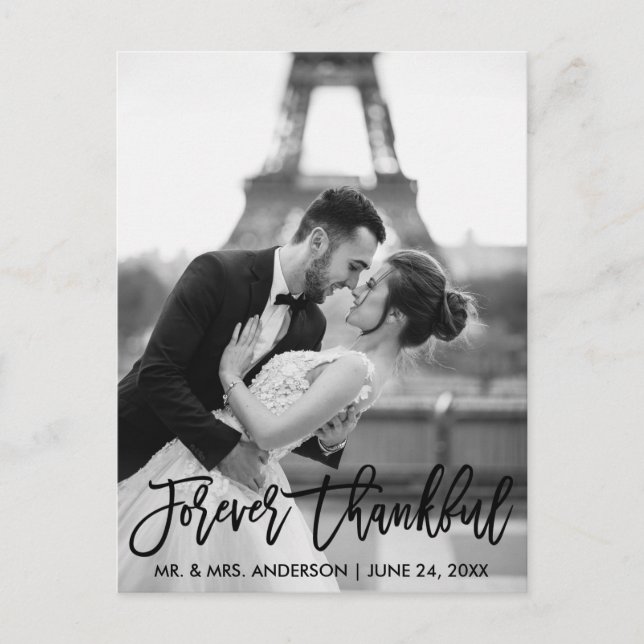 Carte Postale Brosse de script de mariage photo moderne pour tou (Devant)
