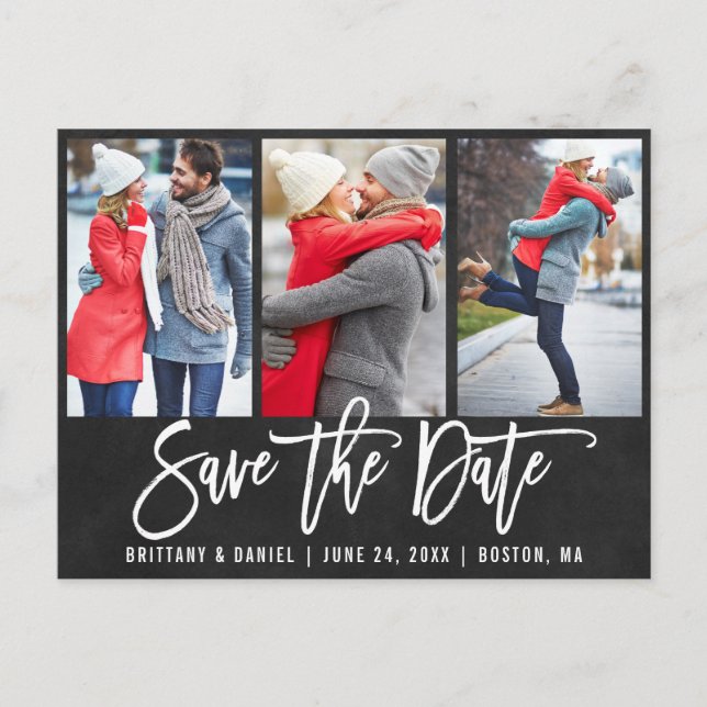 Carte Postale Brosse de tableau noir Script 3 Photo Enregistrer  (Devant)