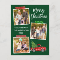 Brosse Script artisanal Bande Camion rouge Noël