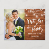 Brosse Script Bois Lumières Amour et Merci Mariage