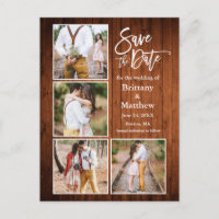 Brosse Script Bois Save The Date Couple 4 Photo