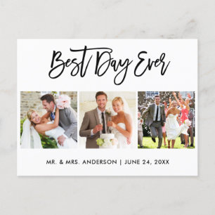 Carte Postale Brosse Script Meilleur Jour De Mariage 3 Photo
