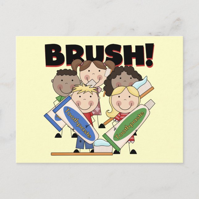 Carte Postale Brosse tes t-shirts et cadeaux pour dents (Devant)