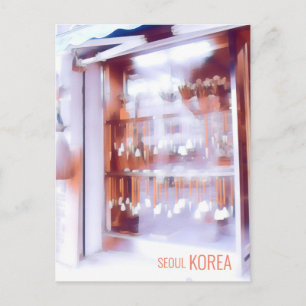 Carte Postale Brosses de calligraphie magasin d'antiquités Corée