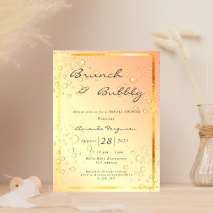Carte Postale Brouillard de douche nuptiale bulle d'or invitatio