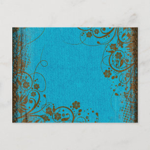 Carte Postale Brown Et Turquoise