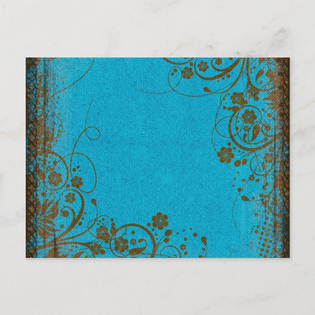Carte Postale Brown Et Turquoise (Devant)