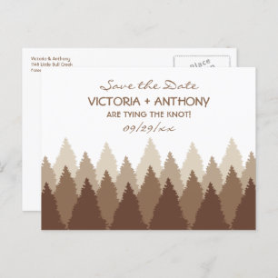 Carte Postale Brown Forest Range Woodland Wedding Enregistrer La