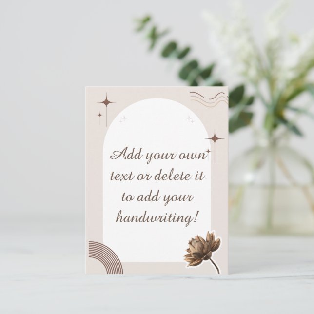 Carte Postale Brown minimaliste Boho Notes personnalisables cart