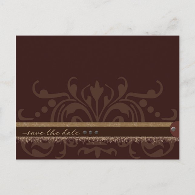 Carte Postale Brown monochrome Enregistrer la date (Devant)
