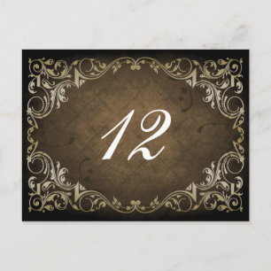 Carte Postale Brown Ornemental Rustique Regal Et Mariage Or
