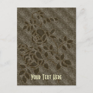 Carte postale Brown Rosebud Floral personnalisable