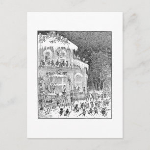 Carte Postale Brownies Maison de décoration pour l'hiver