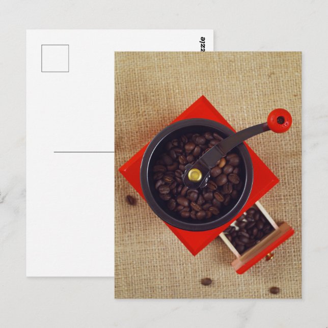 Carte Postale Broyeur à café vintage (Devant / Derrière)