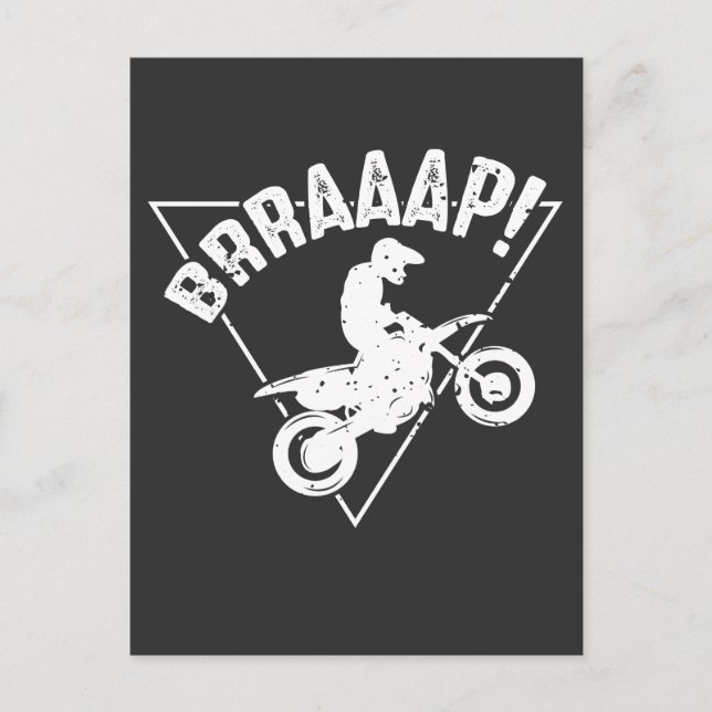 Carte Postale Brraaap Funny Dirt Bike Motocross Rider (Devant)