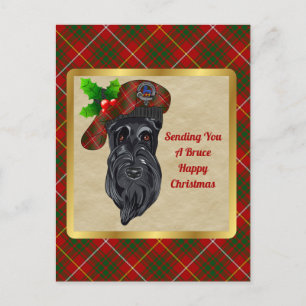 Carte Postale Bruce Clan Badge & Tartan Christmas