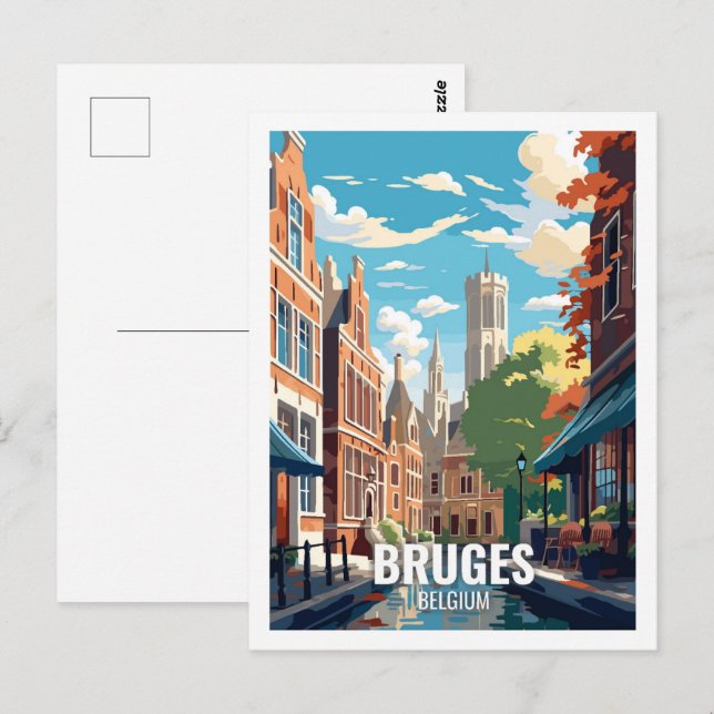 Carte Postale Bruges Belgique Lieux de Voyage Célèbres (Devant / Derrière)