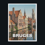 Carte Postale Bruges Belgique Travel Souvenir Vintage<br><div class="desc">Bruges, souvent appelée "Venise du Nord", est une ville de conte de fées en Belgique réputée pour son charme médiéval, ses canaux sinueux et ses rues pavées. Site classé au patrimoine mondial de l'UNESCO, Bruges est un joyau magnifiquement préservé qui transporte les visiteurs dans le temps avec son architecture gothique,...</div>