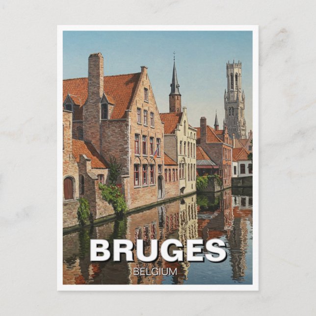 Carte Postale Bruges Belgique Travel Souvenir Vintage (Devant)