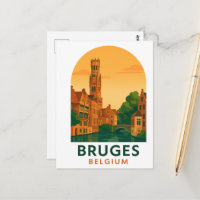 Bruges Belgique Voyage Vintage Art – Europe Rétro