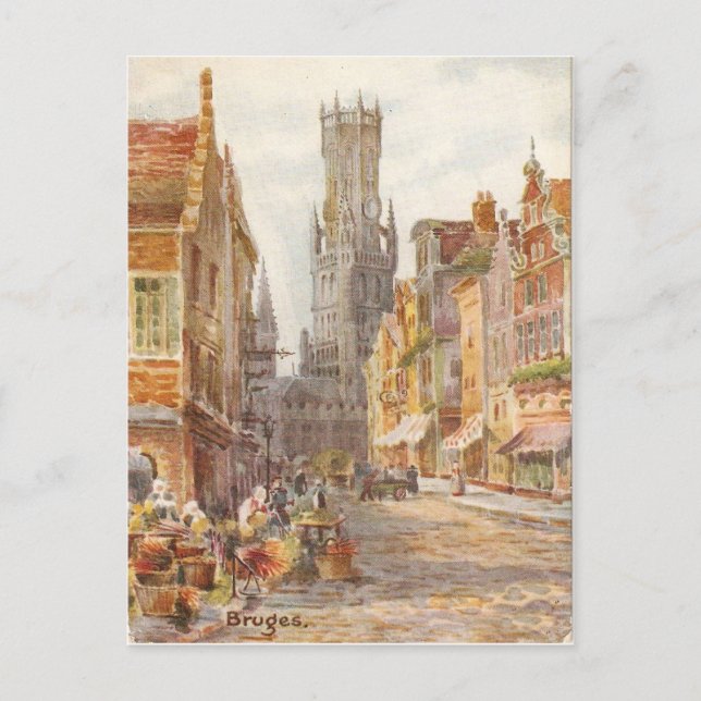 Carte Postale Bruges, la tour Carrillion (Devant)