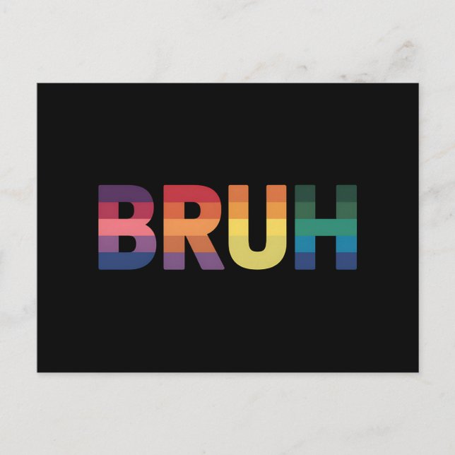 Carte Postale Bruh Mème Drôle Dire Bro Saluer Gay LGBT Pride (Devant)