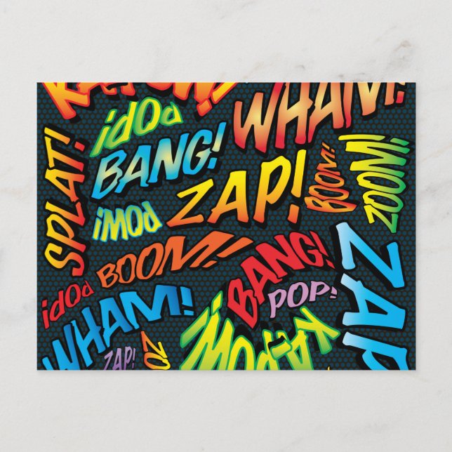 Carte Postale Bruits de l'art Pop de Bande Dessinée Rétro Amusan (Devant)