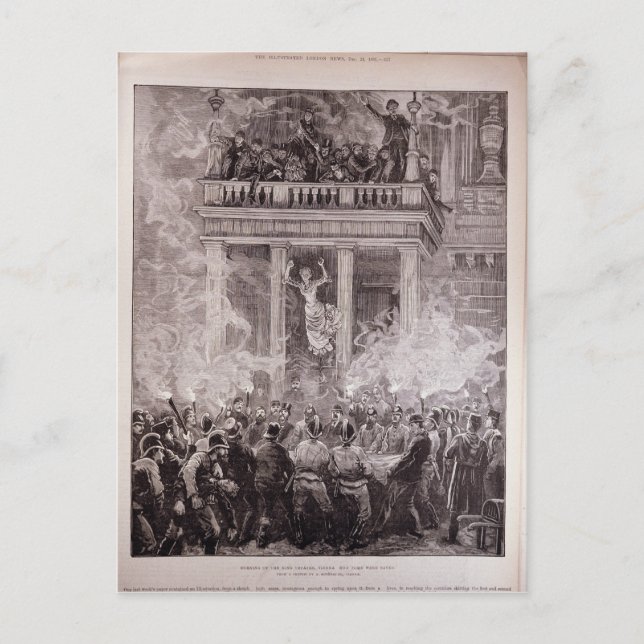 Carte Postale Brûlage du théâtre de l'Anneau, Vienne (Devant)