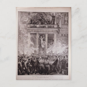 Carte Postale Brûlage du théâtre de l'Anneau, Vienne