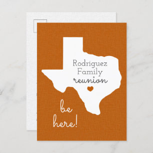 Carte Postale Brûlé Orange État du Texas Réunion familiale