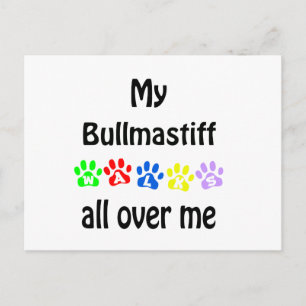 Carte Postale Brullmastiff Walks Design