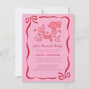 Carte Postale Brunch Baby shower à main levée Whimsical