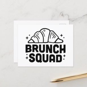 Carte Postale Brunch squat esthétique croissant citations amoure