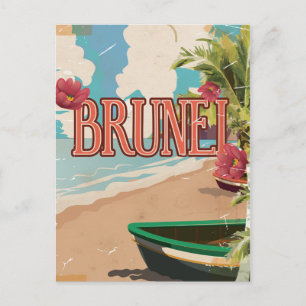 Carte Postale Brunei vintage affiche de voyage.