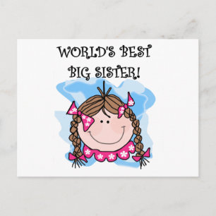 Carte Postale Brunette World's Best Big Sister Tshirts and Gifts