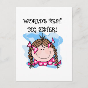 Carte Postale Brunette World's Best Big Sister Tshirts and Gifts