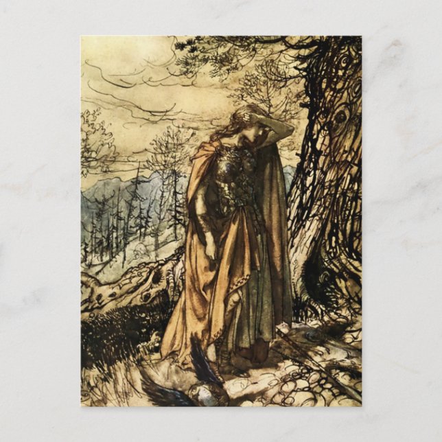Carte Postale « Brunhilde étourdie et alarmée » par Arthur Rackh (Devant)