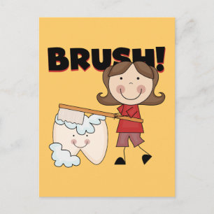 Carte Postale BRUSH - Girl With Tooth Tshirts and Gifts