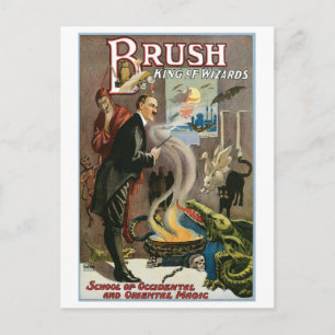 Carte Postale Brush ~ King of Wizards Vintage Magic Act
