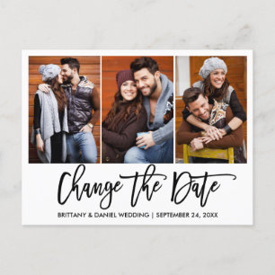 Carte Postale Brush Script 3 Photo Modifier La Date Nouvelle Dat