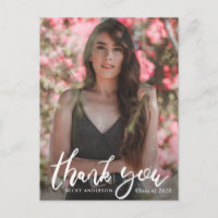 Brush script photo overlay graduation merci