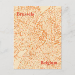 Carte Postale Brussels Map