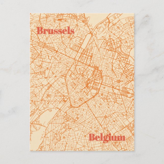 Carte Postale Brussels Map (Devant)