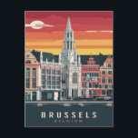 Carte Postale Bruxelles, Belgique Peinture Vintage<br><div class="desc">Bruxelles,  Belgique</div>