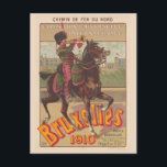 Carte Postale Bruxelles Belgique Poster vintage 1910<br><div class="desc">Affiche vintage de voyage ferroviaire pour l'Exposition universelle internationale de Bruxelles en 1910. Veuillez noter que nos affiches sont des reproductions de haute qualité basées sur des scans professionnels, très haute résolution des originaux. Notre processus de retouche manuelle n'implique pas l'utilisation de filtres qui enlèvent les détails ou la texture...</div>