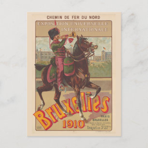 Carte Postale Bruxelles Belgique Poster vintage 1910