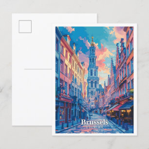 Carte Postale Bruxelles Belgique Vintage voyage d'art